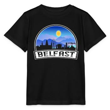 Belfast Nordirland Skyline Vintage Sonnenuntergang Tr - Stanley/Stella Kinder T-Shirt MINI CREATOR  - Schwarz - Vorne - Mikhail (115cm)