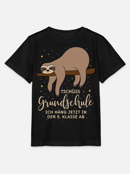 Grundschule Abschluss 5. Klasse Schule Faultier - Stanley/Stella Kinder T-Shirt MINI CREATOR  - Schwarz