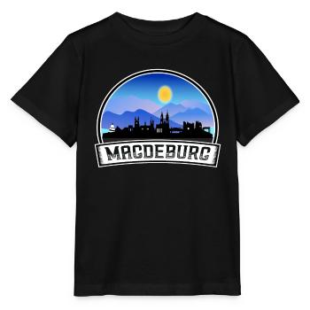 Magdebourg Allemagne Skyline Vintage Sunset Voyage Donc - T-shirt bio MINI CREATOR Stanley/Stella Enfant - noir - Devant - Mikhail (115cm)