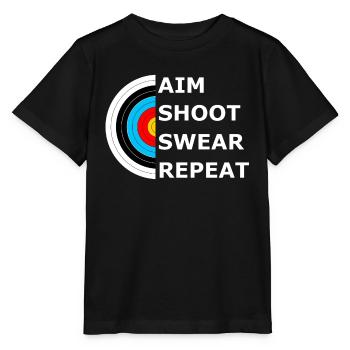 Aim Shoot Swear Repeat - Archery Target - T-shirt bio MINI CREATOR Stanley/Stella Enfant - noir - Devant - Mikhail (115cm)