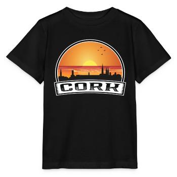 Cork Irland Skyline Vintage Sonnenuntergang Reise Souveni - Stanley/Stella Kinder T-Shirt MINI CREATOR  - Schwarz - Vorne - Mikhail (115cm)