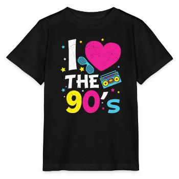 1990's 90S Heart The Nineties - Stanley/Stella MINI CREATOR Kids’ T-Shirt - black - Front - Mikhail (115cm)