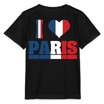 I love paris j’aime Paris France - T-shirt bio MINI CREATOR Stanley/Stella Enfant - noir - Devant - Mikhail (115cm)