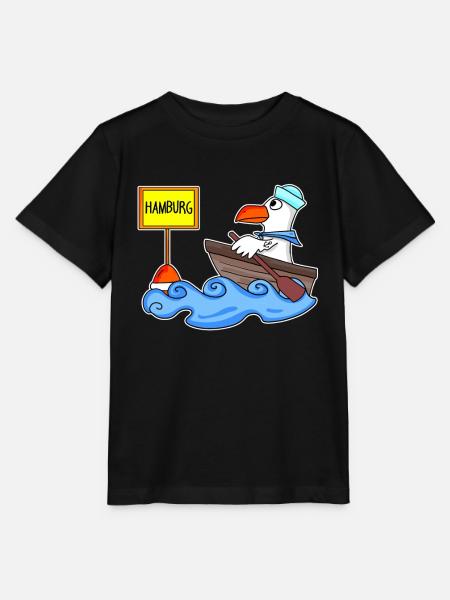 Hamburg Möwe Boot - Stanley/Stella Kinder T-Shirt MINI CREATOR  - Schwarz