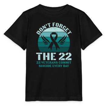 Ne pas oublier 22 vétérans Ptsd Sensibilisation - T-shirt bio MINI CREATOR Stanley/Stella Enfant - noir - Devant - Mikhail (115cm)