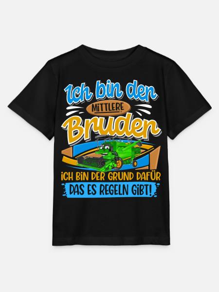 Mähdrescher Mittlerer Bruder - Stanley/Stella Kinder T-Shirt MINI CREATOR  - Schwarz