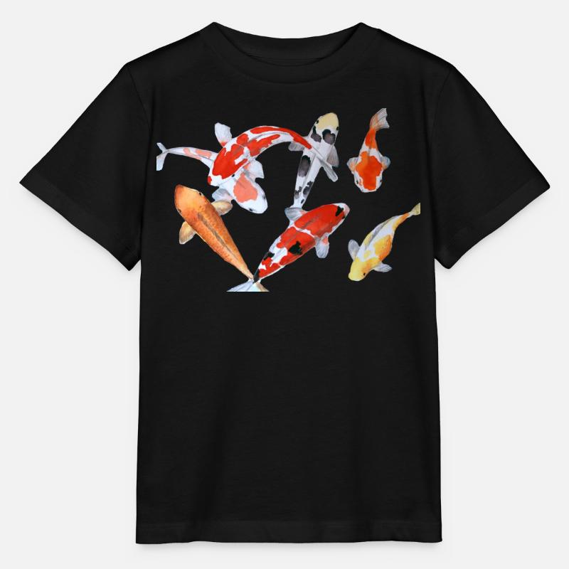 Élégant poisson Koi aquarelle design - T-shirt bio MINI CREATOR Stanley/Stella Enfant - noir