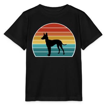 Cirneco Dell Etna Hund Silhouette Vintage Sonnenuntergang fo - Stanley/Stella Kinder T-Shirt MINI CREATOR  - Schwarz - Vorne - Mikhail (115cm)