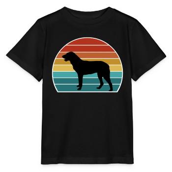 Cao De Castro Laboreiro Chien Silhouette Vintage Soleil - T-shirt bio MINI CREATOR Stanley/Stella Enfant - noir - Devant - Mikhail (115cm)