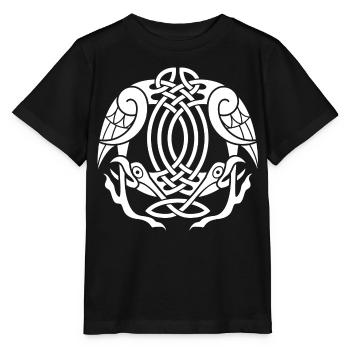 Aigle celte blanc - T-shirt bio MINI CREATOR Stanley/Stella Enfant - noir - Devant - Mikhail (115cm)