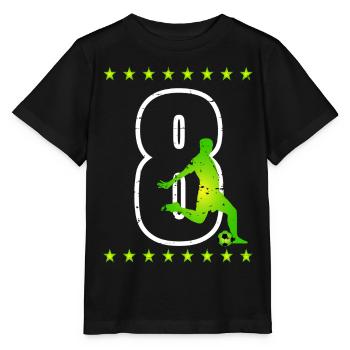 Football maillot numéro 08 - T-shirt bio MINI CREATOR Stanley/Stella Enfant - noir - Devant - Mikhail (115cm)