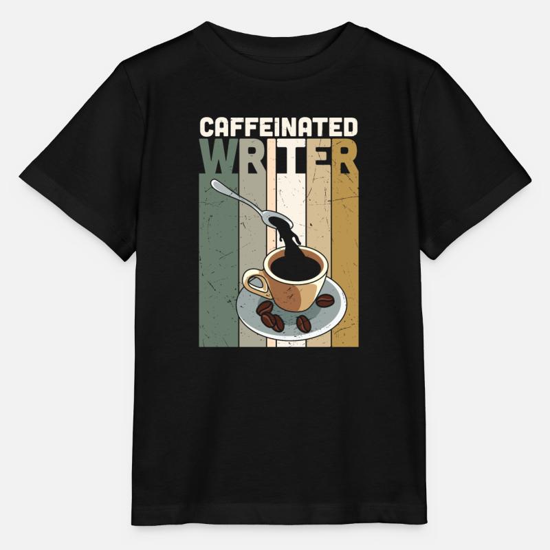 Écrivain caféiné écrivant un écrivain de roman - T-shirt bio MINI CREATOR Stanley/Stella Enfant - noir