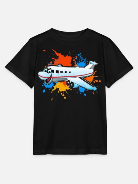 Flugzeug - Stanley/Stella Kinder T-Shirt MINI CREATOR - Schwarz