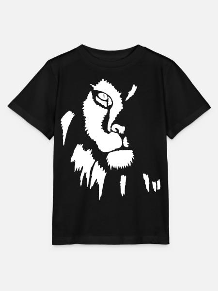 Weißer Löwe im Schatten - Stanley/Stella Kinder T-Shirt MINI CREATOR  - Schwarz