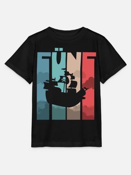 Piratenschiff 5 Jahre Piraten - Stanley/Stella Kinder T-Shirt MINI CREATOR  - Schwarz