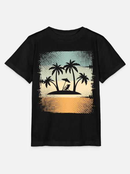 Kleine Insel Mit Palmen - Stanley/Stella Kinder T-Shirt MINI CREATOR - Schwarz
