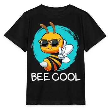 Bee Cool Bienchen mit Sonnenbrille - Stanley/Stella Kinder T-Shirt MINI CREATOR  - Schwarz - Vorne - Mikhail (115cm)