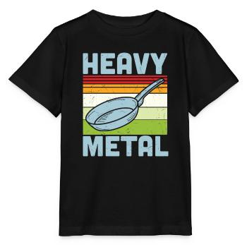 Cooking Quote Heavy Metal Iron Frying Pan Cook - Stanley/Stella MINI CREATOR Kids’ T-Shirt - black - Front - Mikhail (115cm)