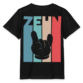 10 Jahre 10. Geburtstag Rock n Roll - Stanley/Stella Kinder T-Shirt MINI CREATOR  - Schwarz - Vorne - Mikhail (115cm)