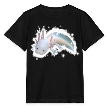 weißes Axolotl - Stanley/Stella Kinder T-Shirt MINI CREATOR  - Schwarz - Vorne - Mikhail (115cm)