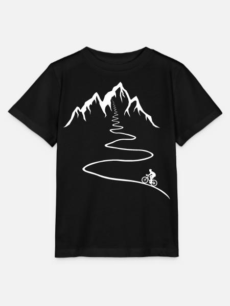 Rennrad, Fahrrad, Berg, Rennradfahrer, Straße, Weg - Stanley/Stella Kinder T-Shirt MINI CREATOR  - Schwarz