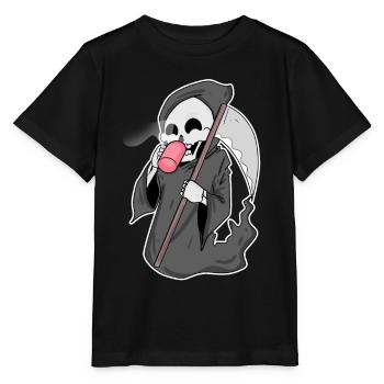 Faucheuse sinistre au café - T-shirt bio MINI CREATOR Stanley/Stella Enfant - noir - Devant - Mikhail (115cm)