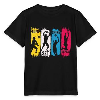 Volleyball Bump Set Spike Répéter - T-shirt bio MINI CREATOR Stanley/Stella Enfant - noir - Devant - Mikhail (115cm)