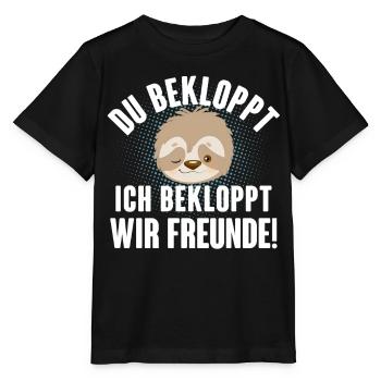 Faultier Bekloppt Freunde - Stanley/Stella Kinder T-Shirt MINI CREATOR  - Schwarz - Vorne - Mikhail (115cm)