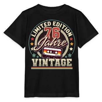 76. Geburtstag Vintage Audiokassette 76 Jahre - Stanley/Stella Kinder T-Shirt MINI CREATOR  - Schwarz - Vorne - Mikhail (115cm)