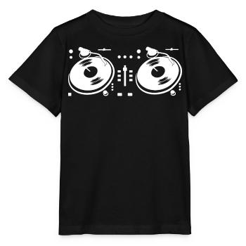 DJ Turntable - Stanley/Stella Kinder T-Shirt MINI CREATOR  - Schwarz - Vorne - Mikhail (115cm)