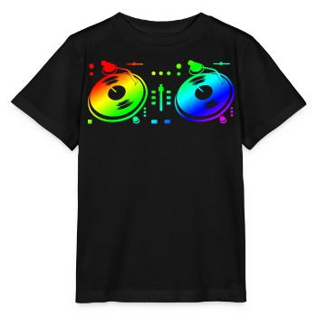 Disc Jockey de platine - T-shirt bio MINI CREATOR Stanley/Stella Enfant - noir - Devant - Mikhail (115cm)