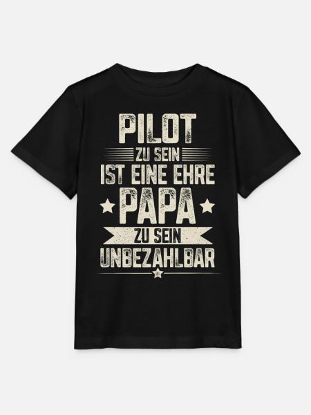 Pilot Papa Vater Vatertag - Stanley/Stella Kinder T-Shirt MINI CREATOR  - Schwarz