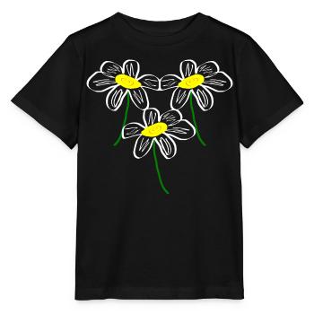 Blume weiß weiße Blume Blumen weiß weiße Blumen - Stanley/Stella Kinder T-Shirt MINI CREATOR  - Schwarz - Vorne - Mikhail (115cm)