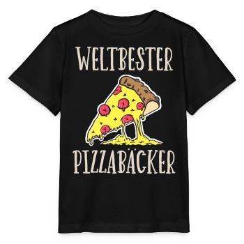 Weltbester Pizzabäcker - Stanley/Stella Kinder T-Shirt MINI CREATOR  - Schwarz - Vorne - Mikhail (115cm)