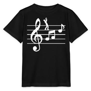 Flöte Blasinstrumente - Stanley/Stella Kinder T-Shirt MINI CREATOR  - Schwarz - Vorne - Mikhail (115cm)
