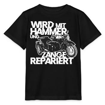Ural M72 Repaired with hammer and pliers - Stanley/Stella MINI CREATOR Kids’ T-Shirt - black - Front - Mikhail (115cm)