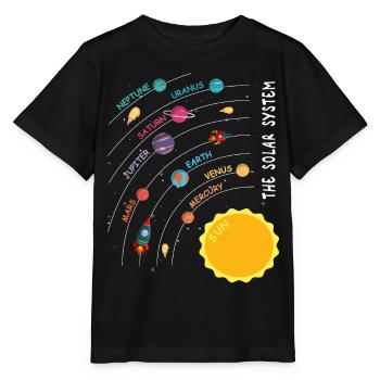 Planets - Solar System Kids Design - Stanley/Stella MINI CREATOR Kids’ T-Shirt - black - Front - Mikhail (115cm)