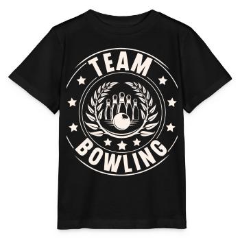 Bowling Team - Stanley/Stella Kinder T-Shirt MINI CREATOR  - Schwarz - Vorne - Mikhail (115cm)
