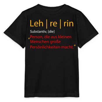 Lehrerin - Stanley/Stella Kinder T-Shirt MINI CREATOR  - Schwarz - Vorne - Mikhail (115cm)