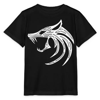 Loup démoniaque blanc - T-shirt bio MINI CREATOR Stanley/Stella Enfant - noir - Devant - Mikhail (115cm)