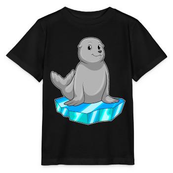 Seehund Eisscholle - Stanley/Stella Kinder T-Shirt MINI CREATOR  - Schwarz - Vorne - Mikhail (115cm)