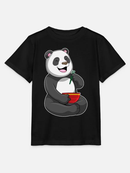Panda Koch Ramen Kochen - Stanley/Stella Kinder T-Shirt MINI CREATOR - Schwarz