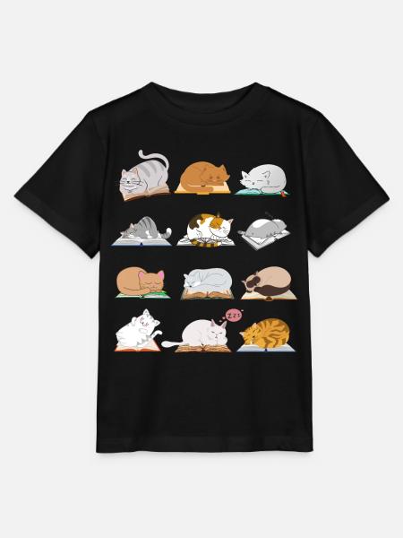 Collection de chats de lecture - T-shirt bio MINI CREATOR Stanley/Stella Enfant - noir