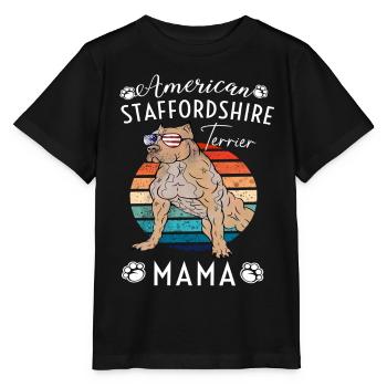 American Staffordshire Mom - Stanley/Stella Kinder T-Shirt MINI CREATOR  - Schwarz - Vorne - Mikhail (115cm)