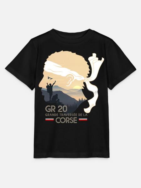 Randonnée corse GR20 GR 20 cadeau randonneurs trek - T-shirt bio MINI CREATOR Stanley/Stella Enfant - noir