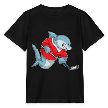 Croquant de hockey sur glace Shark - T-shirt bio MINI CREATOR Stanley/Stella Enfant - noir - Devant - Mikhail (115cm)