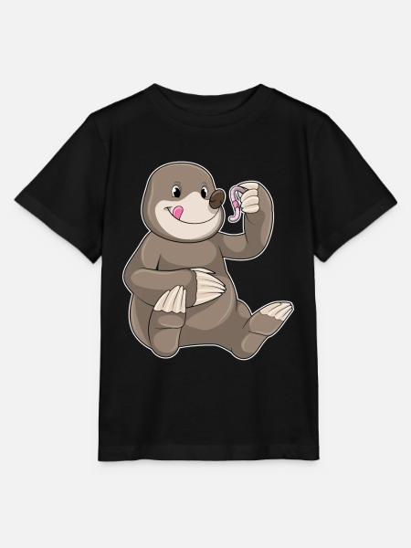 Maulwurf Regenwurm - Stanley/Stella Kinder T-Shirt MINI CREATOR - Schwarz