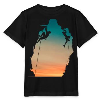 Couchersoleil falaise grimpeurs - T-shirt bio MINI CREATOR Stanley/Stella Enfant - noir - Devant - Mikhail (115cm)