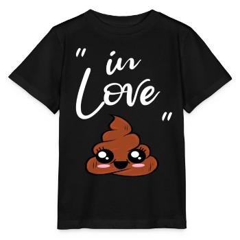 J’aime les excréments mignons pile de merde - T-shirt bio MINI CREATOR Stanley/Stella Enfant - noir - Devant - Mikhail (115cm)