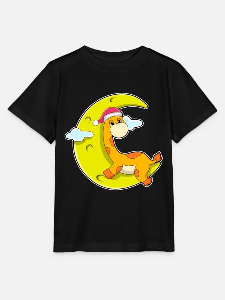 Giraffe Weihnachten Mond - Stanley/Stella Kinder T-Shirt MINI CREATOR - Schwarz